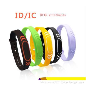 125khz adjustable and warproof rfid silicone wristbands